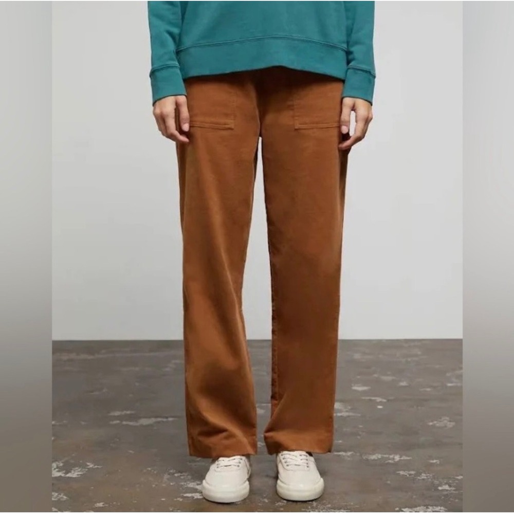 Onia Corduroy Carpenter Pants Brown Size 24 High Rise Wide Leg Utility